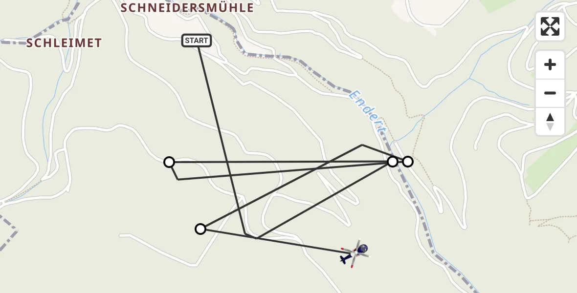Flugroute Polizeihubschrauber Cochem - Cochem, 15 August 2026, 06:53