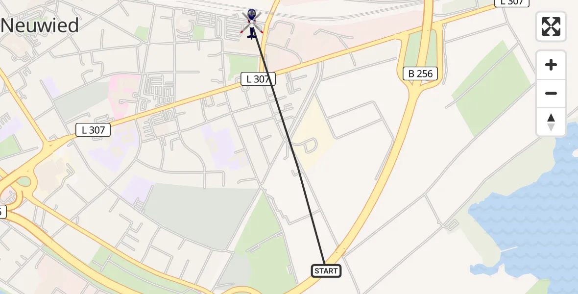 Flugroute Polizeihubschrauber Neuwied - Neuwied, 15 August 2026, 06:57