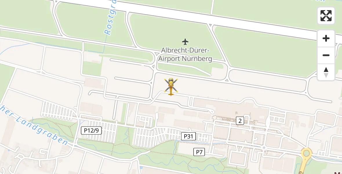 Flugroute Rettungshubschrauber Flughafen Nuremberg - Flughafen Nuremberg, 15 August 2026, 08:58