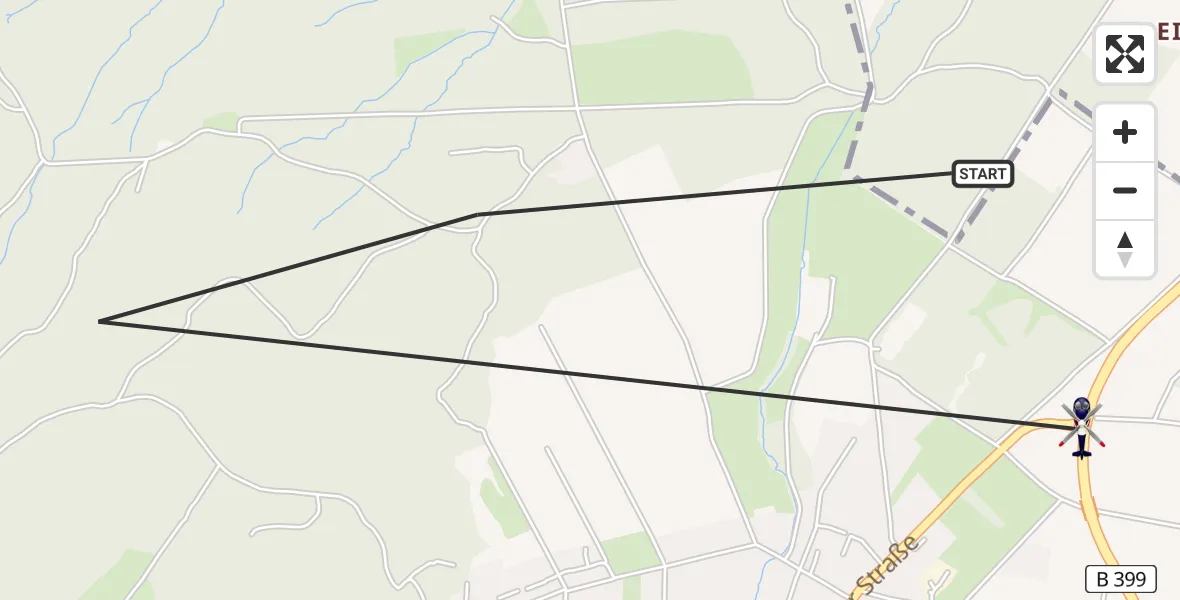 Flugroute Polizeihubschrauber Hürtgenwald - Hürtgenwald, 15 August 2026, 10:55