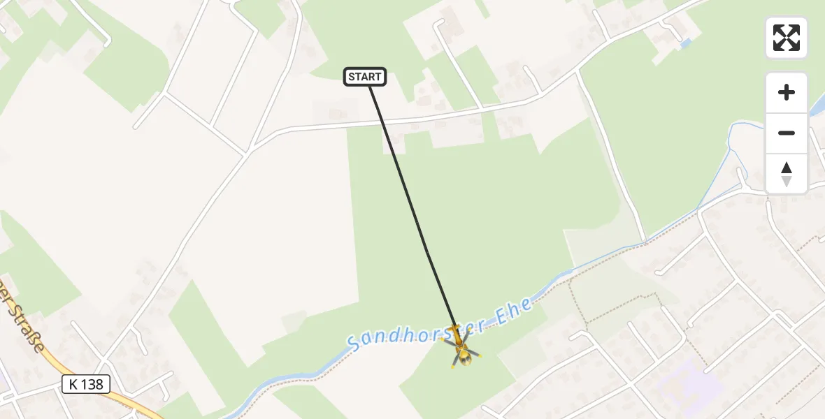 Flugroute Ambulanzhubschrauber Aurich - Aurich, 15 August 2026, 12:19