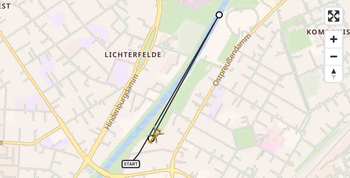 Flugroute Rettungshubschrauber Berlin - Berlin, 15 August 2026, 12:43