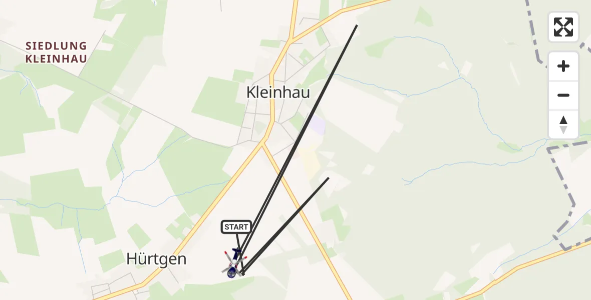 Flugroute Polizeihubschrauber Hürtgenwald - Hürtgenwald, 15 August 2026, 14:08