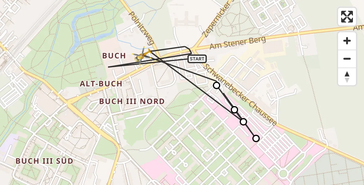 Flugroute Rettungshubschrauber Berlin - Berlin, 15 August 2026, 14:20