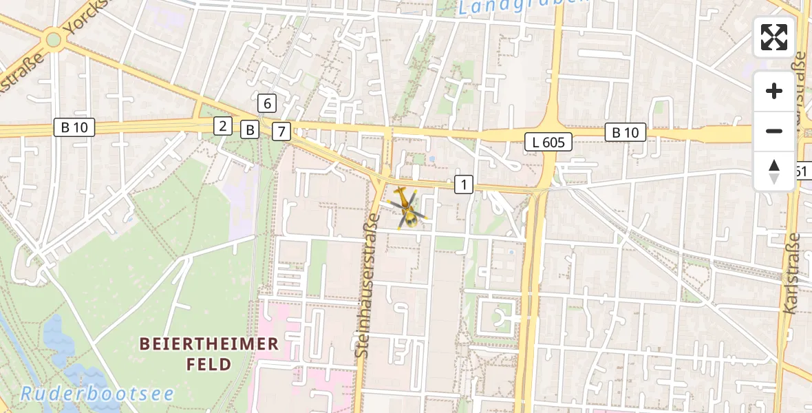 Flugroute Ambulanzhubschrauber Sankt Vincentius Hospital - Sankt Vincentius Hospital, 15 August 2026, 14:47