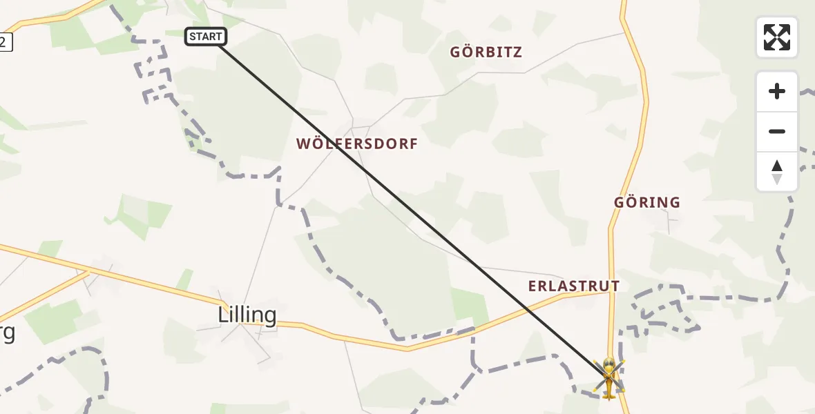 Flugroute Rettungshubschrauber Hiltpoltstein - Simmelsdorf, 15 August 2026, 15:30