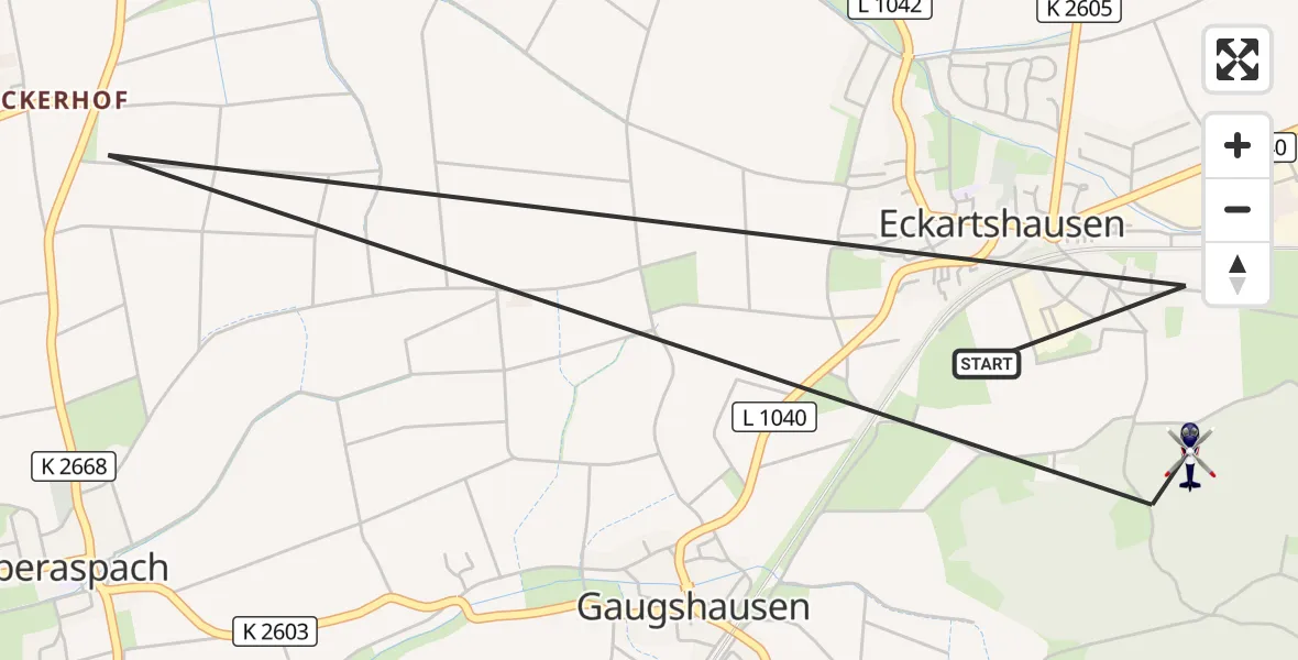 Flugroute Polizeihubschrauber Ilshofen - Ilshofen, 15 August 2026, 15:38