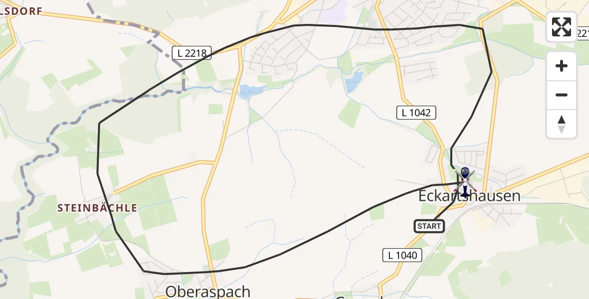 Flugroute Polizeihubschrauber Ilshofen - Ilshofen, 15 August 2026, 15:53