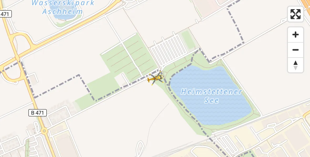 Flugroute Rettungshubschrauber Aschheim - Aschheim, 15 August 2026, 15:55