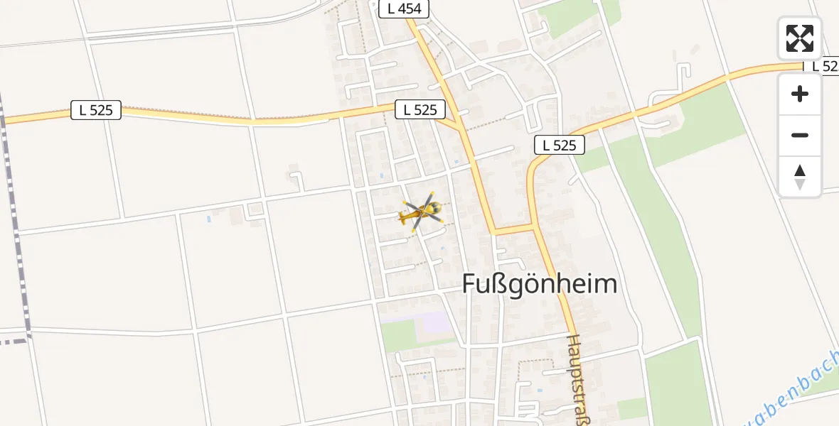 Flugroute Rettungshubschrauber Fußgönheim - Fußgönheim, 15 August 2026, 16:43