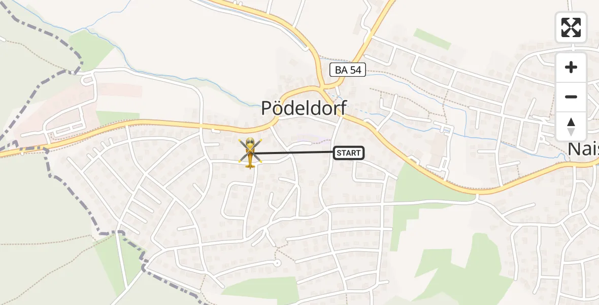 Flugroute Rettungshubschrauber Litzendorf - Litzendorf, 15 August 2026, 17:05