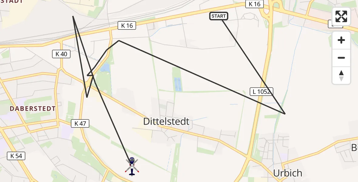 Flugroute Polizeihubschrauber Erfurt - Erfurt, 15 August 2026, 21:26