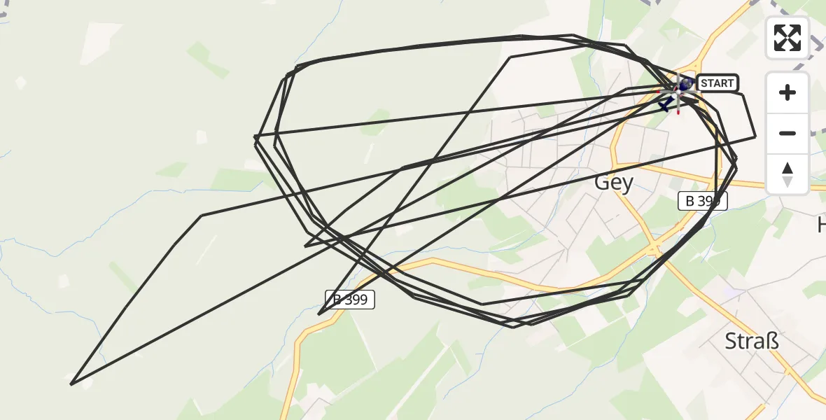 Flugroute Polizeihubschrauber Hürtgenwald - Hürtgenwald, 16 August 2026, 09:49