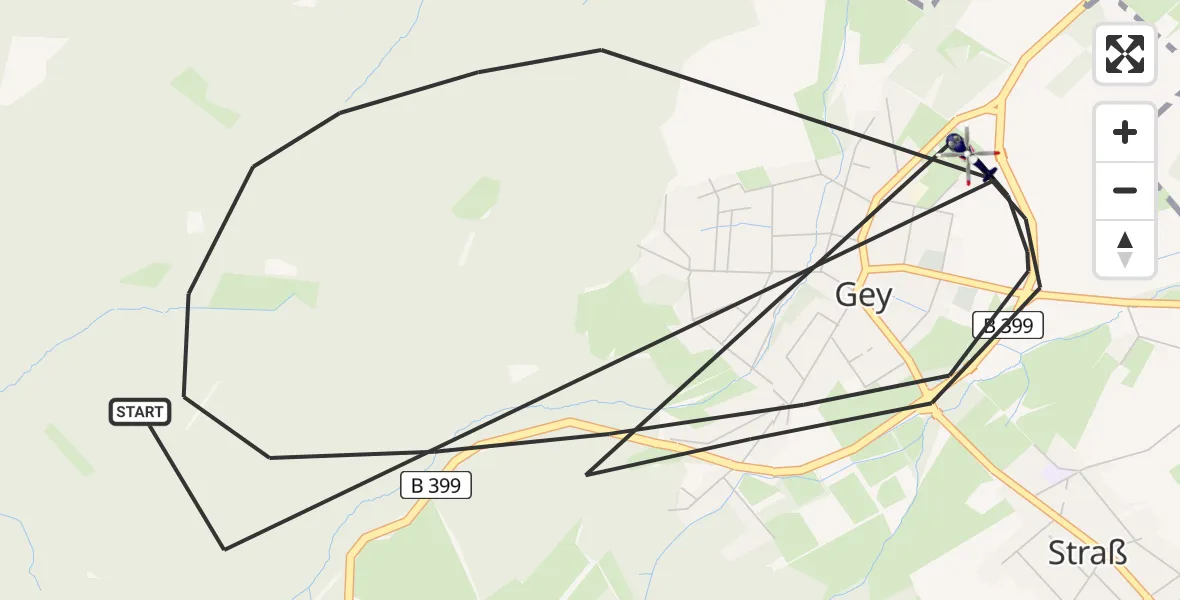 Flugroute Polizeihubschrauber Hürtgenwald - Hürtgenwald, 16 August 2026, 10:08