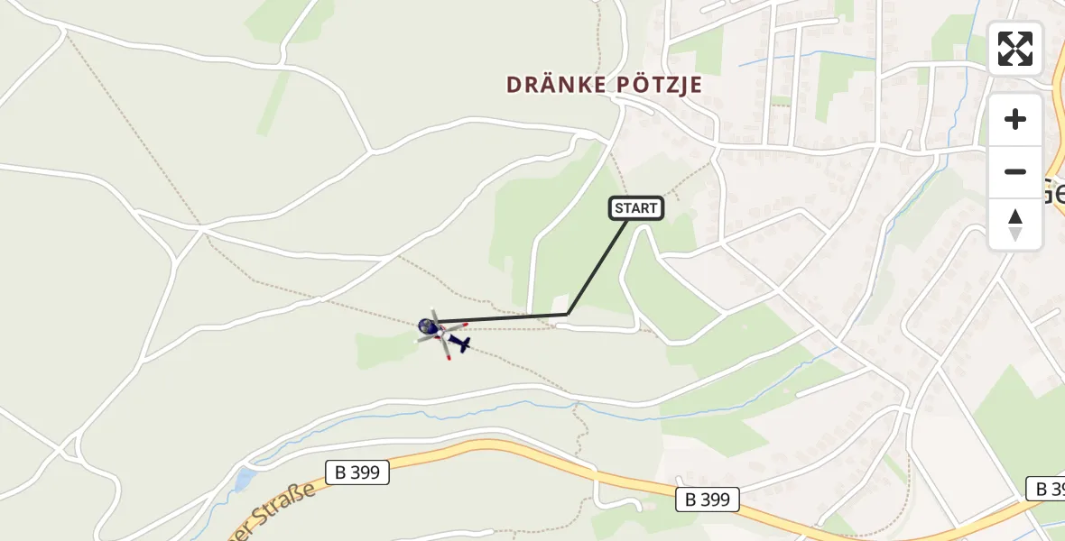 Flugroute Polizeihubschrauber Hürtgenwald - Hürtgenwald, 16 August 2026, 10:19