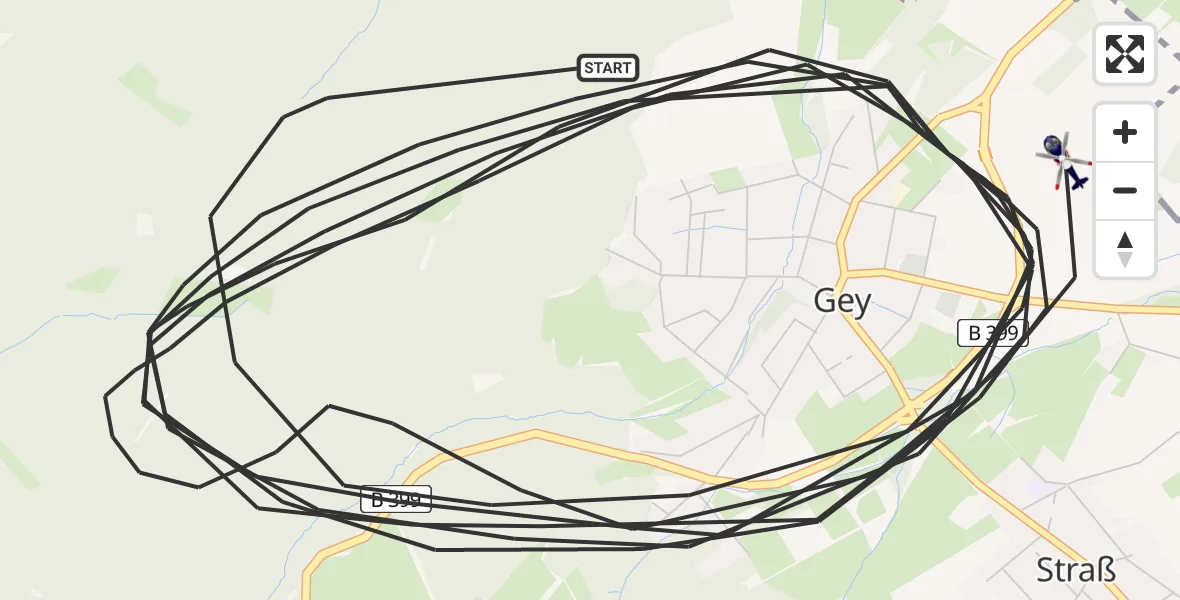 Flugroute Polizeihubschrauber Hürtgenwald - Hürtgenwald, 16 August 2026, 10:32