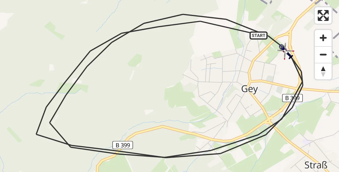 Flugroute Polizeihubschrauber Hürtgenwald - Hürtgenwald, 16 August 2026, 11:42