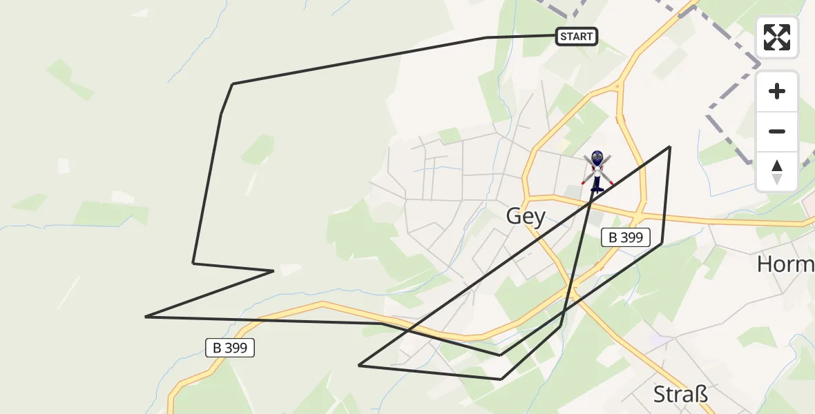 Flugroute Polizeihubschrauber Hürtgenwald - Hürtgenwald, 16 August 2026, 12:13