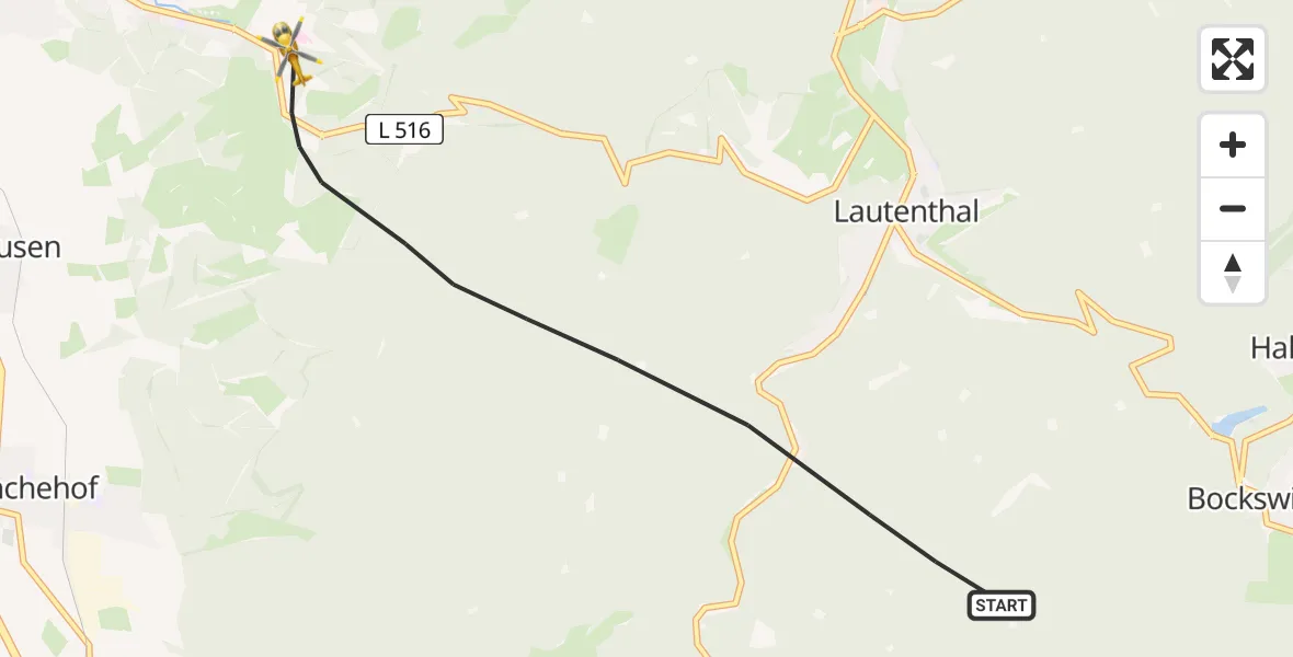 Flugroute Rettungshubschrauber Harz (Landkreis Goslar) - Harz (Landkreis Goslar), 16 August 2026, 12:28