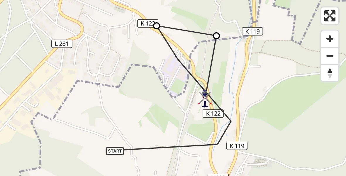 Flugroute Polizeihubschrauber Steinebach/Sieg - Steinebach/Sieg, 16 August 2026, 14:07