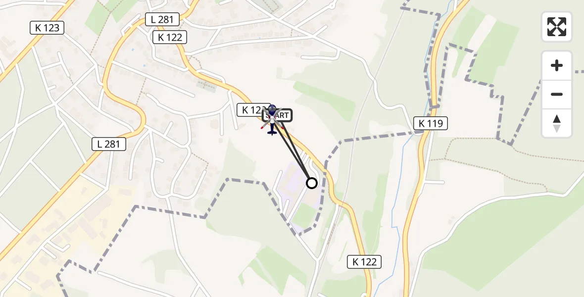 Flugroute Polizeihubschrauber Gebhardshain - Gebhardshain, 16 August 2026, 14:19
