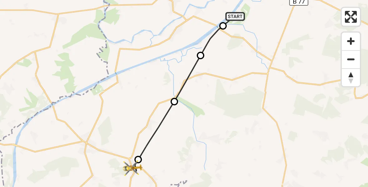 Flugroute Ambulanzhubschrauber Hörsten - Gokels, 16 August 2026, 14:28