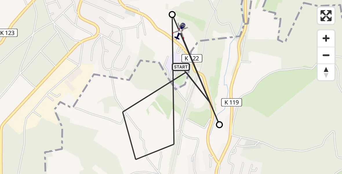 Flugroute Polizeihubschrauber Steinebach/Sieg - Gebhardshain, 16 August 2026, 14:35