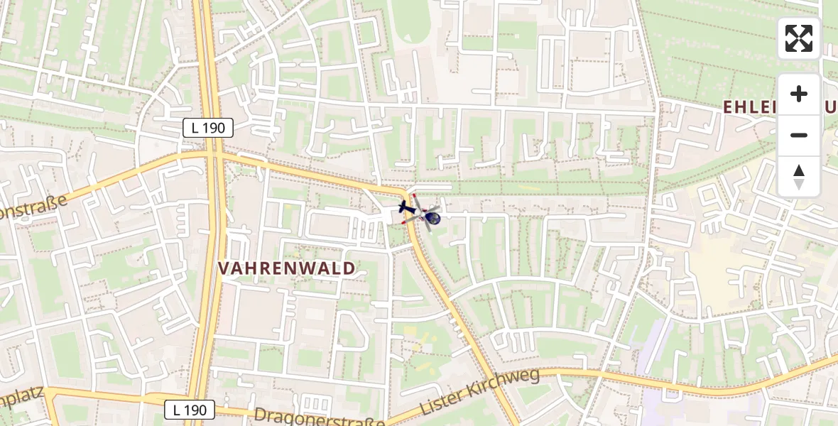 Flugroute Polizeihubschrauber Hannover - Hannover, 16 August 2026, 15:00