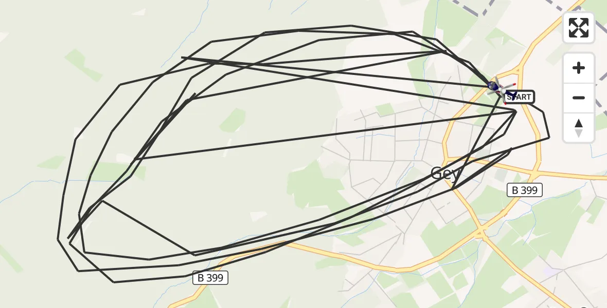 Flugroute Polizeihubschrauber Hürtgenwald - Hürtgenwald, 16 August 2026, 15:09