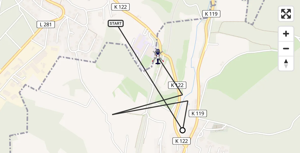 Flugroute Polizeihubschrauber Gebhardshain - Steinebach/Sieg, 16 August 2026, 15:16