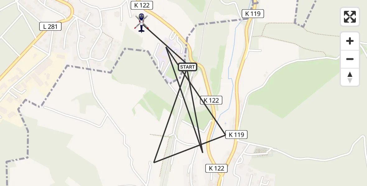 Flugroute Polizeihubschrauber Steinebach/Sieg - Gebhardshain, 16 August 2026, 15:19