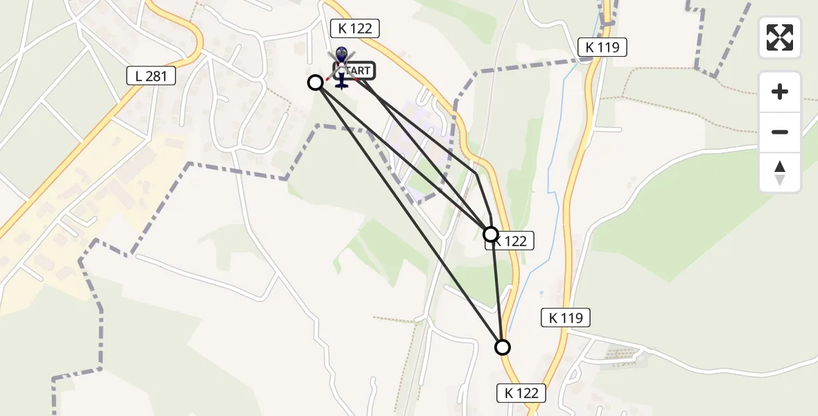 Flugroute Polizeihubschrauber Gebhardshain - Gebhardshain, 16 August 2026, 15:26