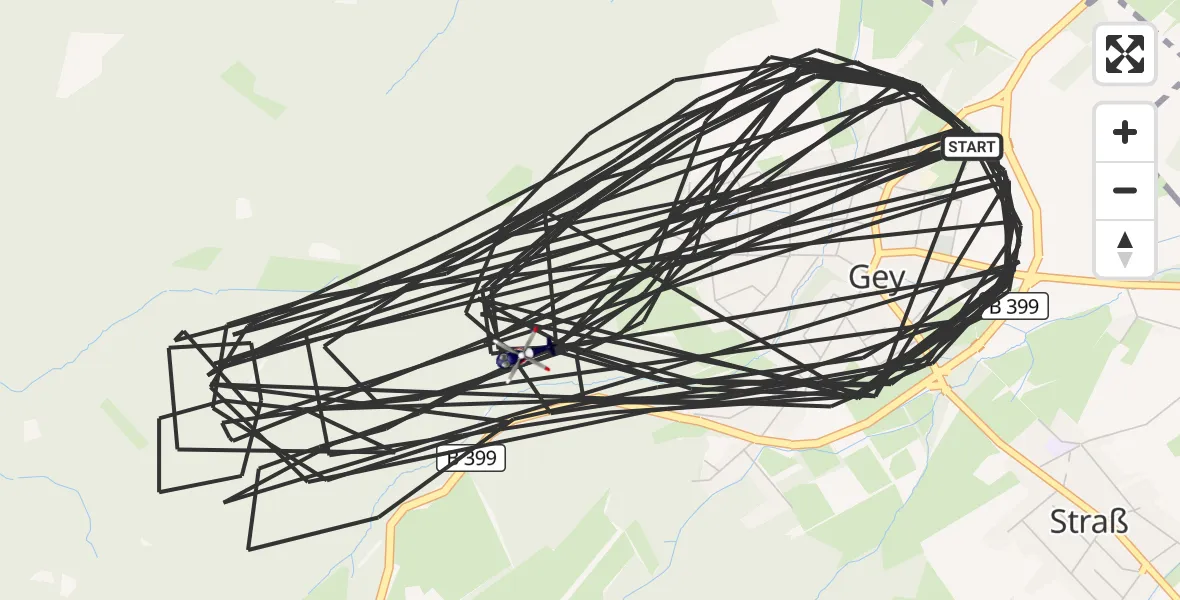 Flugroute Polizeihubschrauber Hürtgenwald - Hürtgenwald, 16 August 2026, 15:27