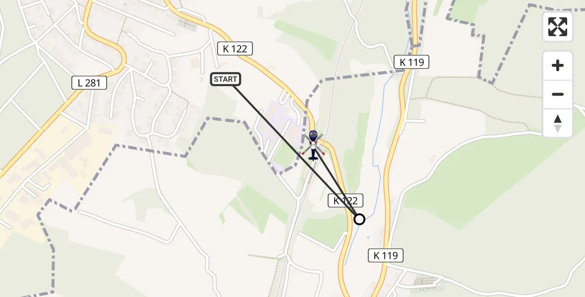 Flugroute Polizeihubschrauber Gebhardshain - Steinebach/Sieg, 16 August 2026, 15:33