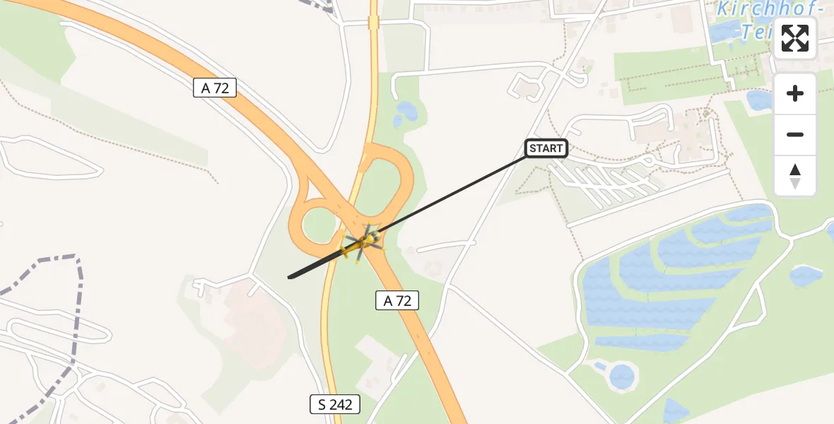 Flugroute Rettungshubschrauber Hartmannsdorf - Hartmannsdorf, 16 August 2026, 16:21