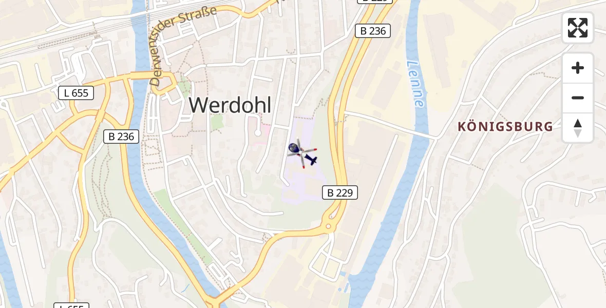 Flugroute Polizeihubschrauber Werdohl - Werdohl, 16 August 2026, 17:49