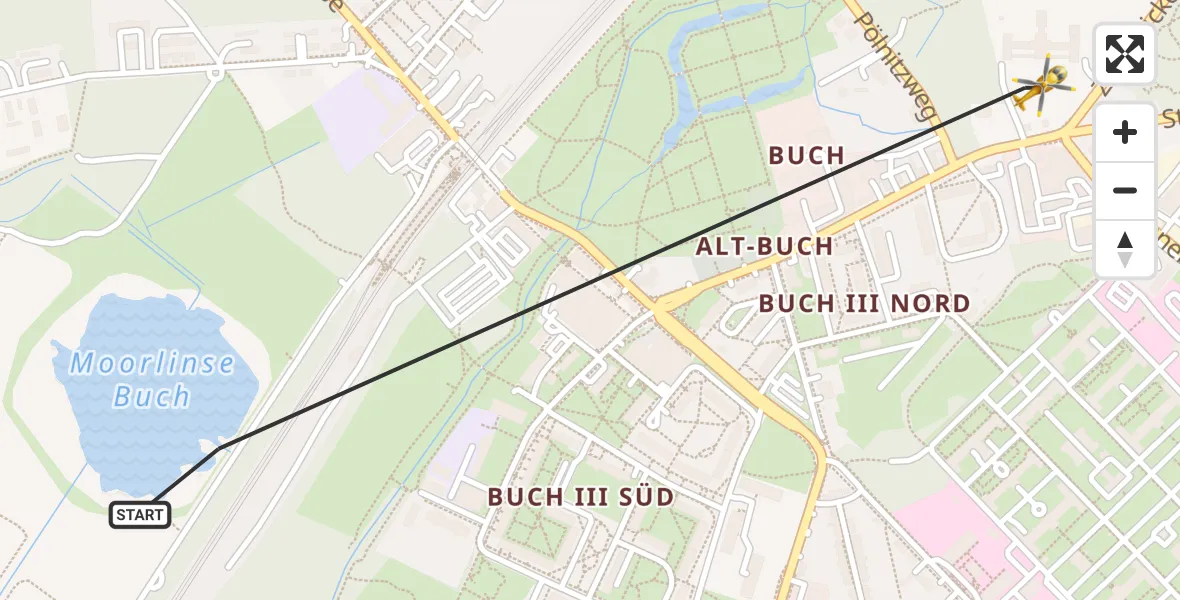 Flugroute Rettungshubschrauber Berlin - Berlin, 16 August 2026, 17:57