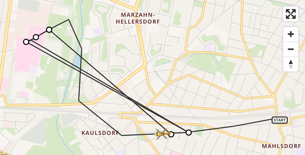 Flugroute Rettungshubschrauber Berlin - Berlin, 16 August 2026, 19:07