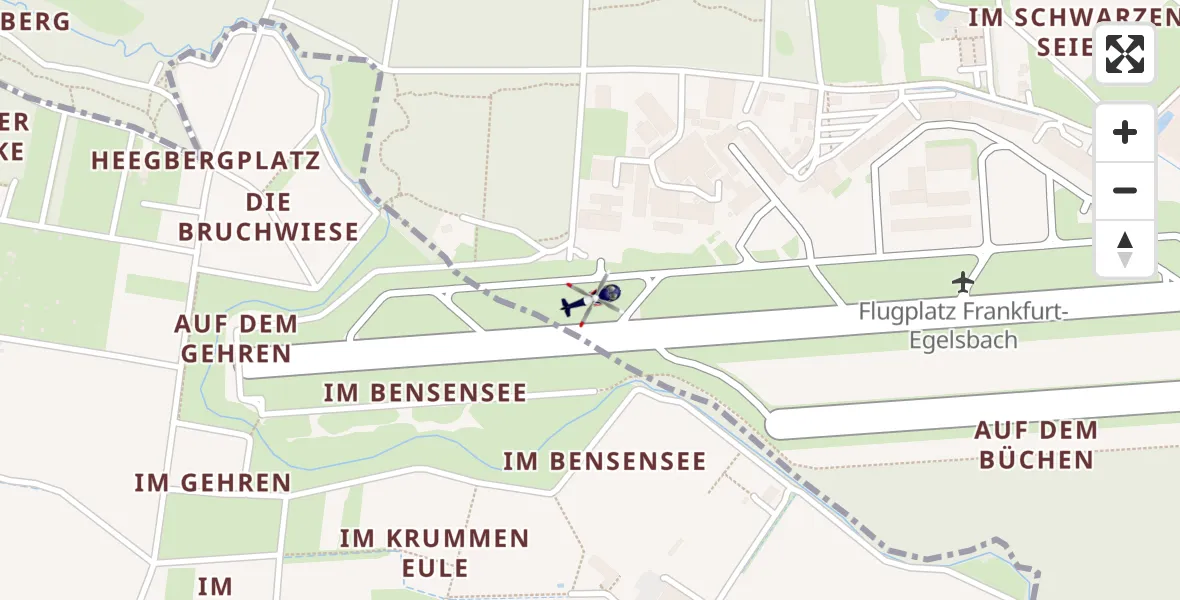 Flugroute Polizeihubschrauber Flughafen Frankfurt-Egelsbach - Flughafen Frankfurt-Egelsbach, 16 August 2026, 21:32