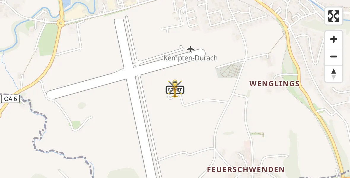 Flugroute Rettungshubschrauber Kempten-Durach Flugplatz - Kempten-Durach Flugplatz, 17 August 2026, 04:53