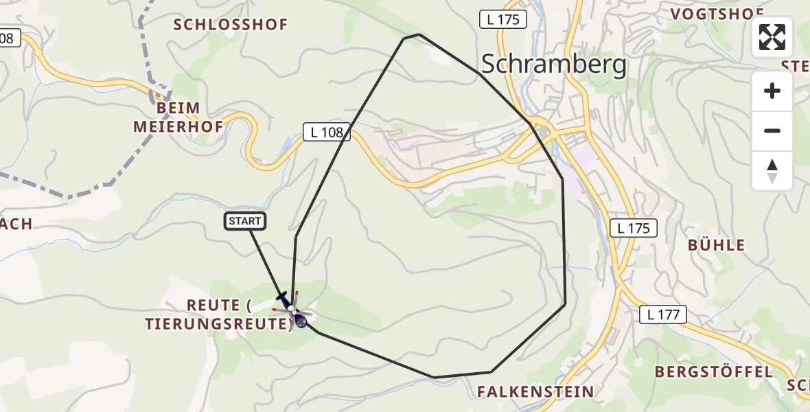 Flugroute Polizeihubschrauber Schramberg - Schramberg, 17 August 2026, 05:19