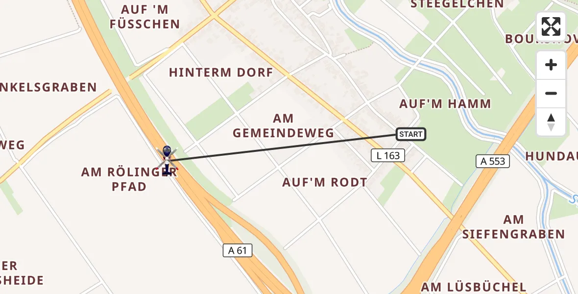 Flugroute Polizeihubschrauber Erftstadt - Erftstadt, 17 August 2026, 08:04