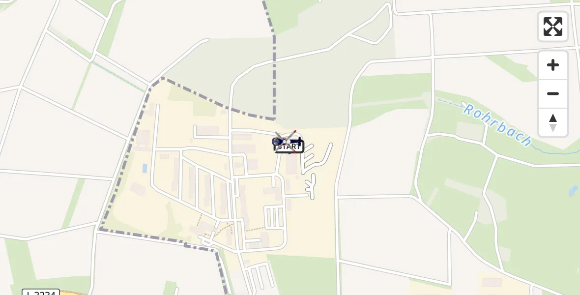 Flugroute Polizeihubschrauber Fuldatal Bundespolizei Hubschrauberlandeplatz - Fuldatal Bundespolizei Hubschrauberlandeplatz, 17 August 2026, 08:41