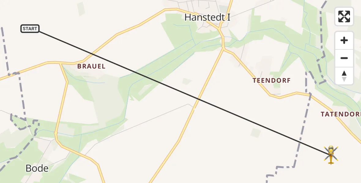 Flugroute Rettungshubschrauber Hanstedt - Ebstorf, 17 August 2026, 09:16