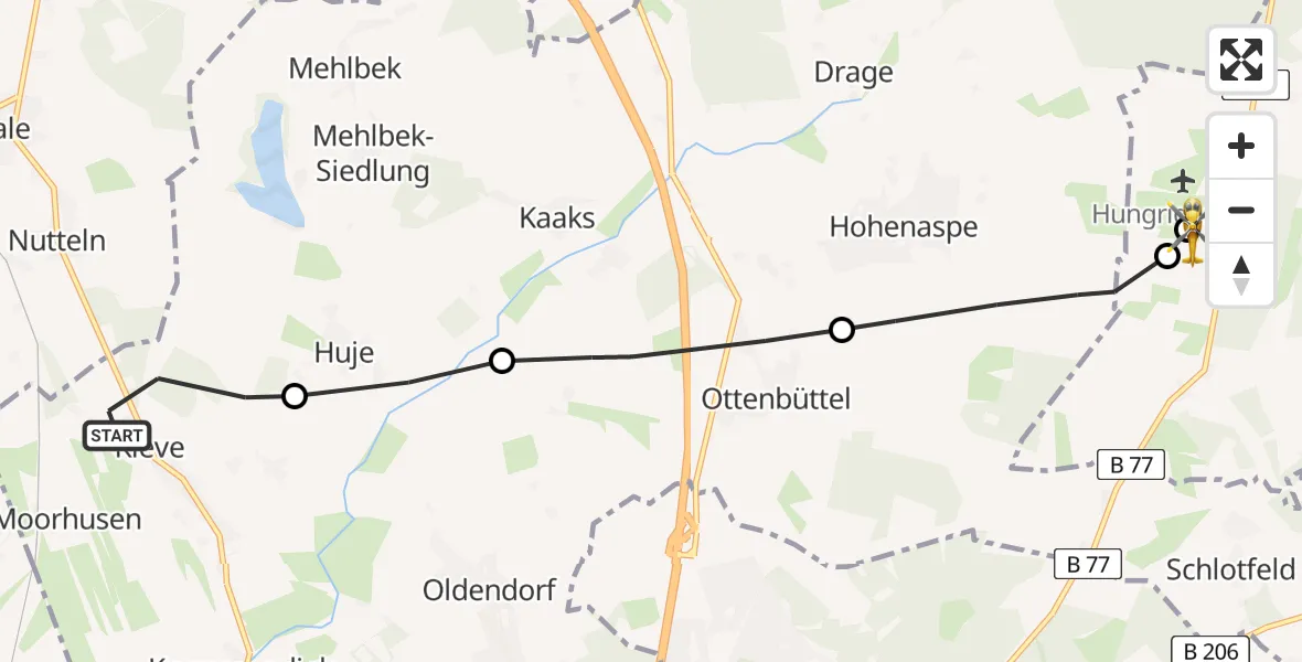 Flugroute Rettungshubschrauber Kleve - Itzehoe Hungriger Wolf Flugplatz, 17 August 2026, 09:20