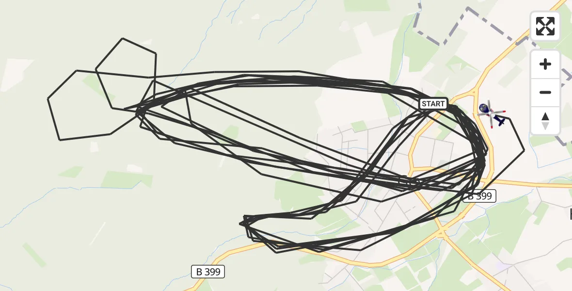 Flugroute Polizeihubschrauber Hürtgenwald - Hürtgenwald, 17 August 2026, 10:14