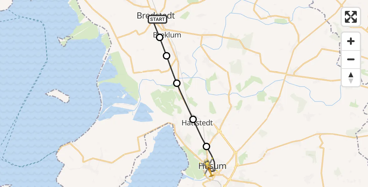 Flugroute Ambulanzhubschrauber Bredstedt - Husum, 17 August 2026, 11:26