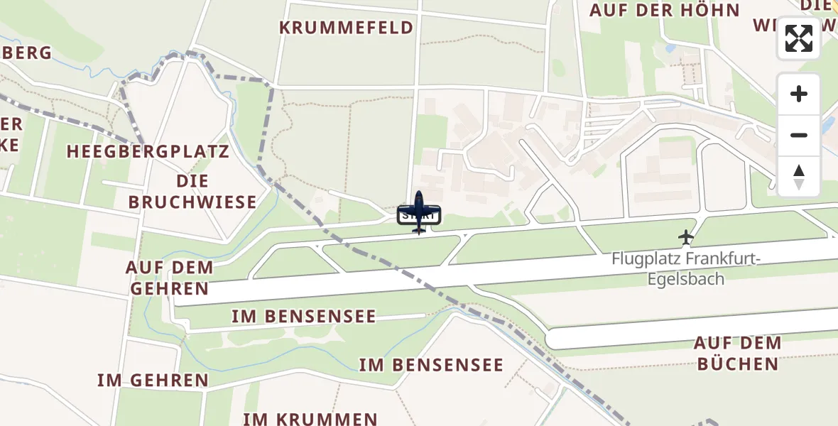 Flugroute Polizeiflugzeug Flughafen Frankfurt-Egelsbach - Flughafen Frankfurt-Egelsbach, 17 August 2026, 11:32