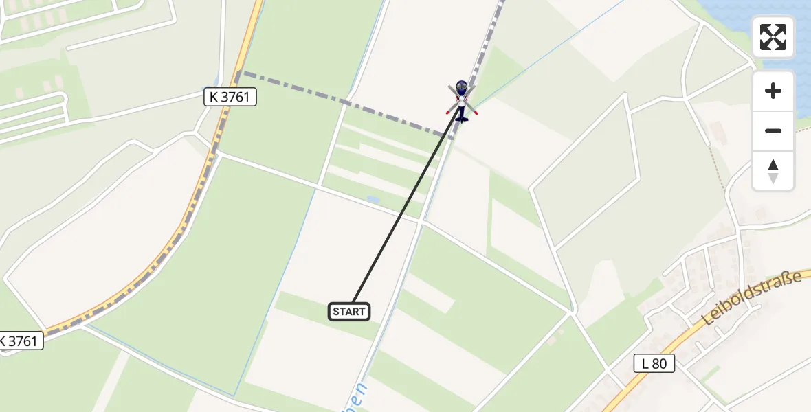 Flugroute Polizeihubschrauber Sinzheim - Sinzheim, 17 August 2026, 11:50