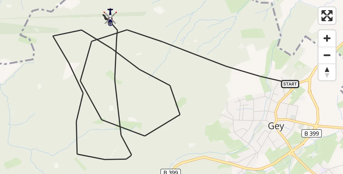 Flugroute Polizeihubschrauber Hürtgenwald - Hürtgenwald, 17 August 2026, 13:25